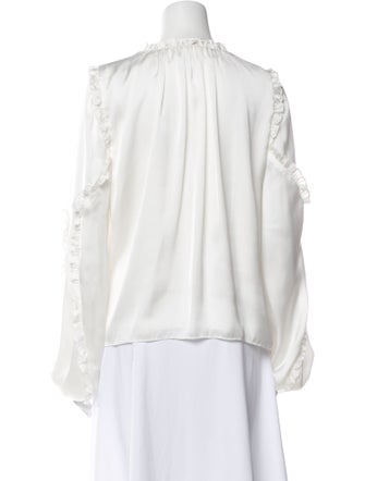 ML Monique Lhuillier Mock Neck Long Sleeve Blouse