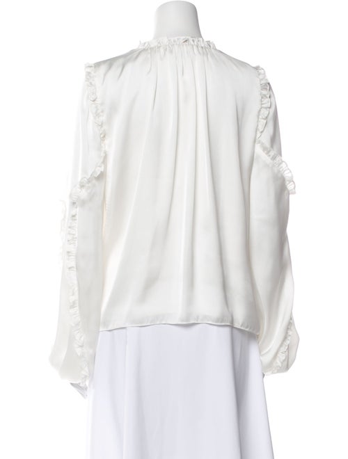 ML Monique Lhuillier Mock Neck Long Sleeve Blouse