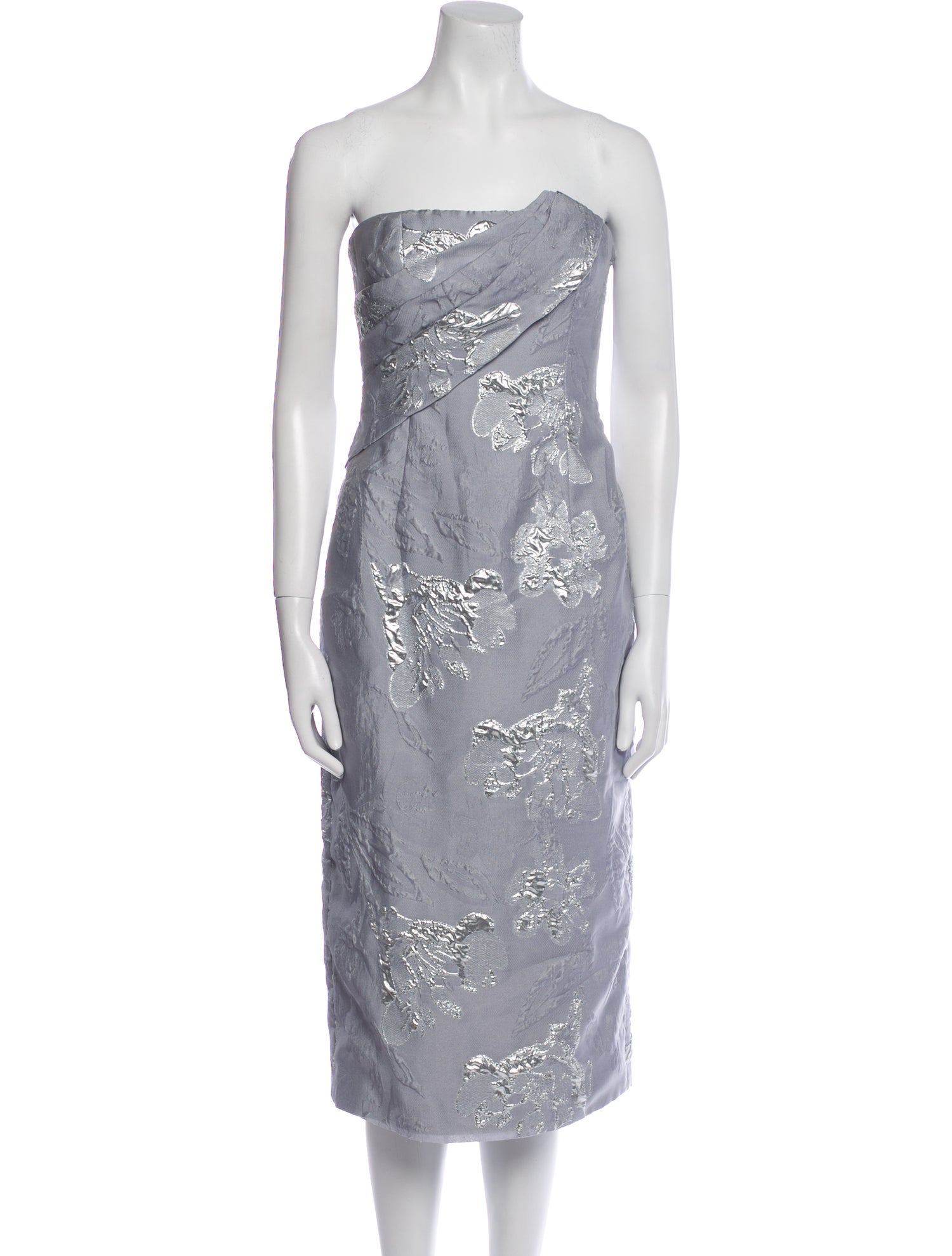 ML Monique Lhuillier Floral Print Knee-Length Dress