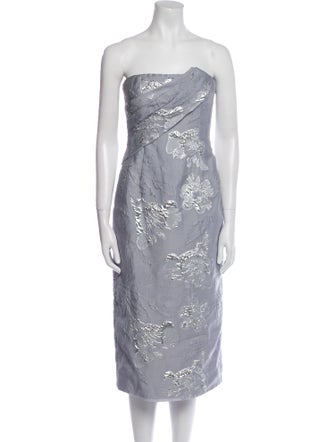 ML Monique Lhuillier Floral Print Knee-Length Dress