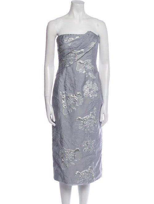 ML Monique Lhuillier Floral Print Knee-Length Dress