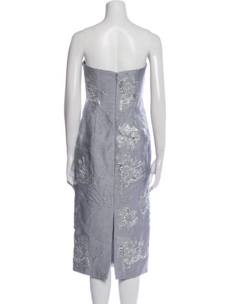 ML Monique Lhuillier Floral Print Knee-Length Dress