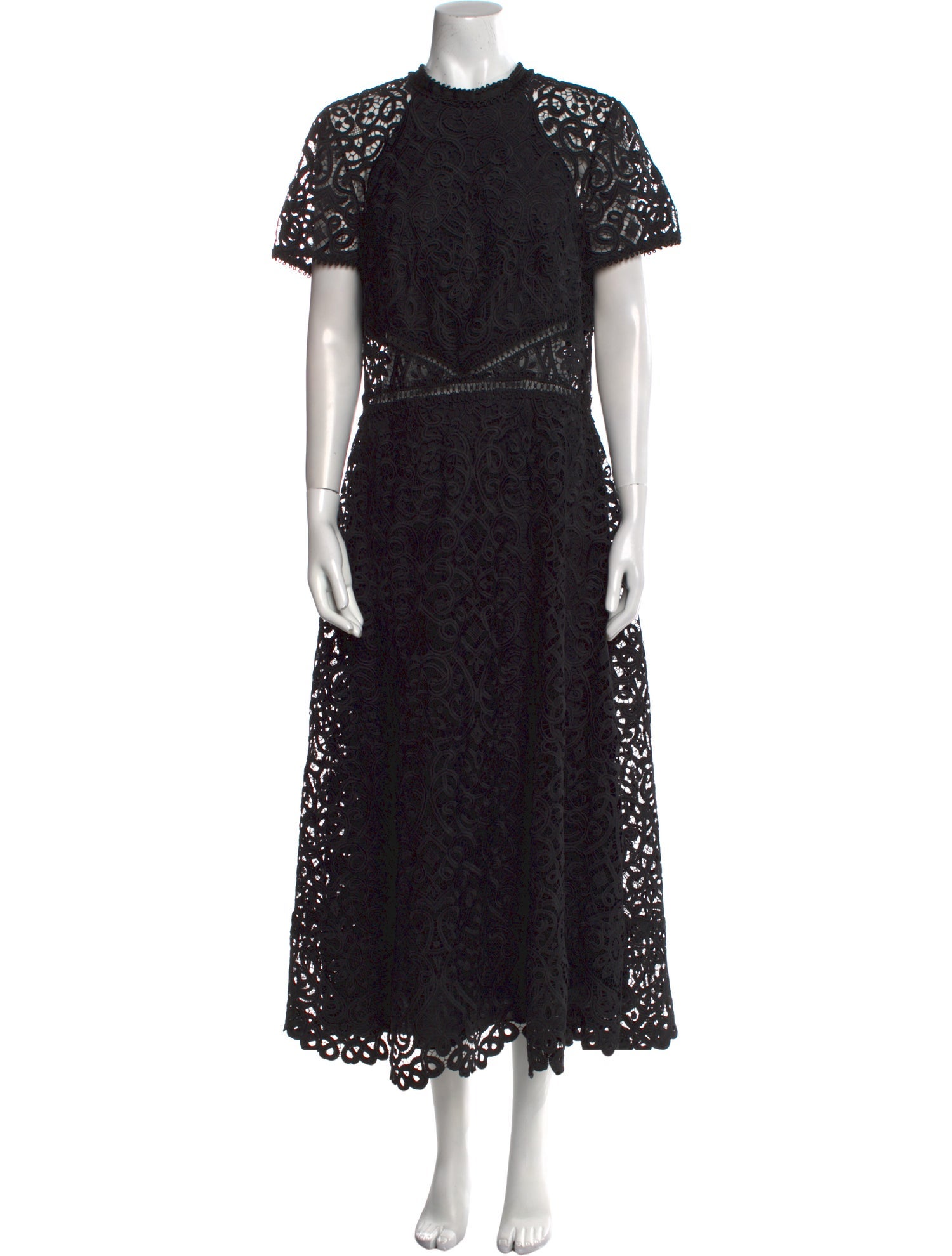 ML Monique Lhuillier Lace Pattern Long Dress