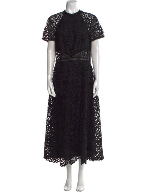 ML Monique Lhuillier Lace Pattern Long Dress