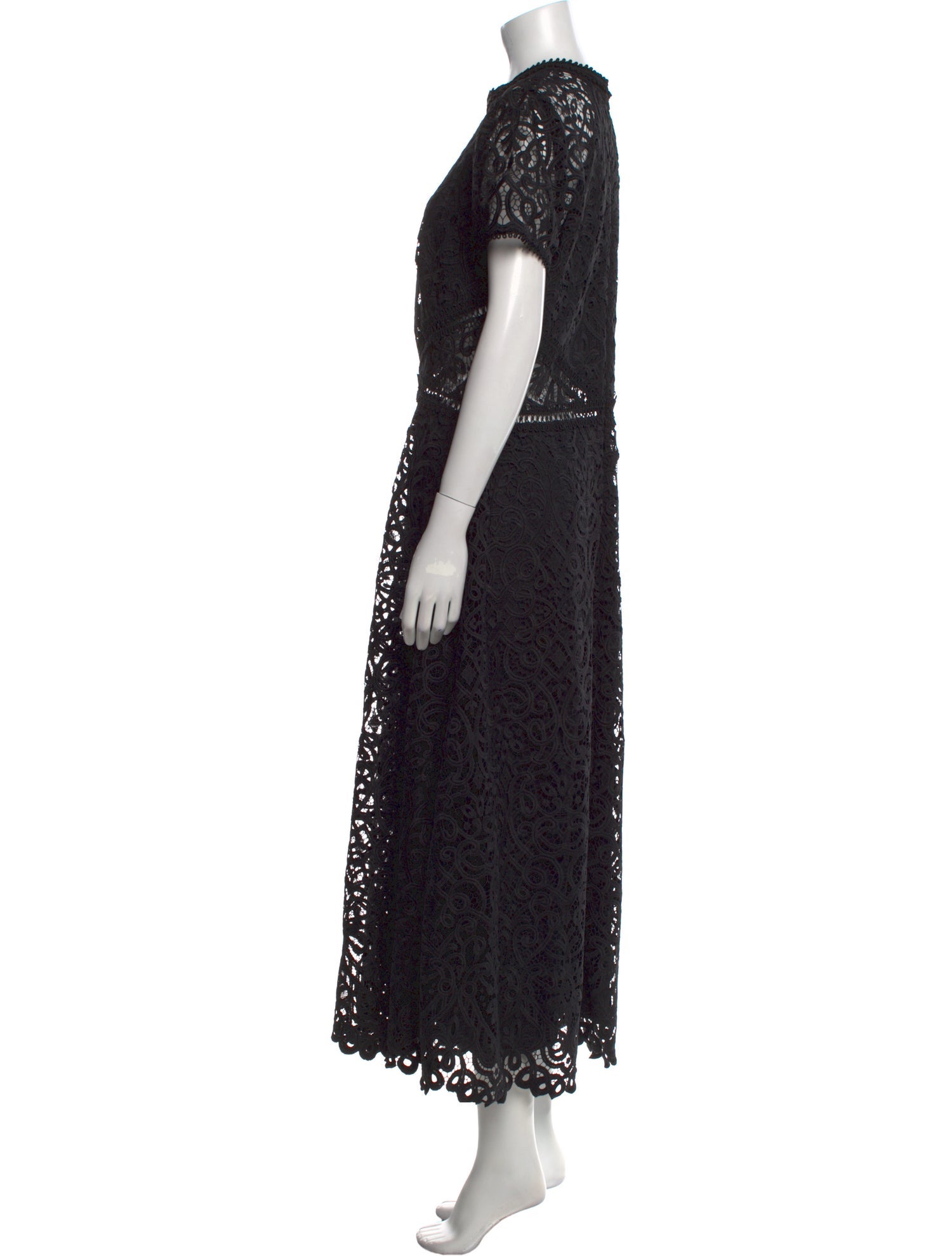 ML Monique Lhuillier Lace Pattern Long Dress