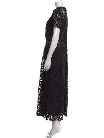ML Monique Lhuillier Lace Pattern Long Dress