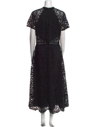 ML Monique Lhuillier Lace Pattern Long Dress