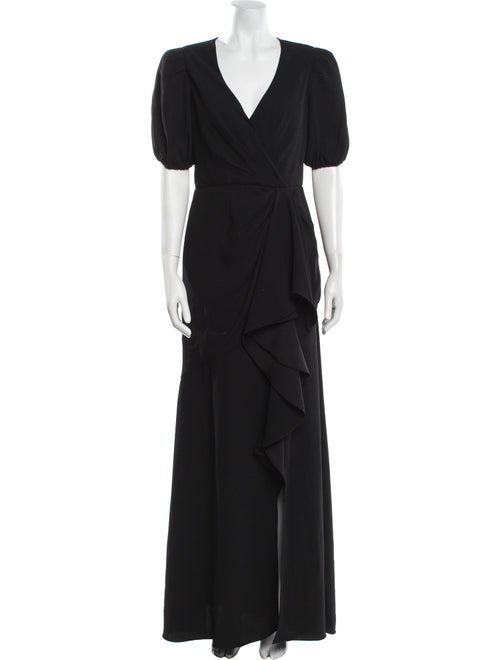 ML Monique Lhuillier V-Neck Long Dress