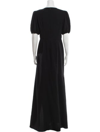 ML Monique Lhuillier V-Neck Long Dress