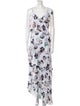 ML Monique Lhuillier Floral Print Long Dress