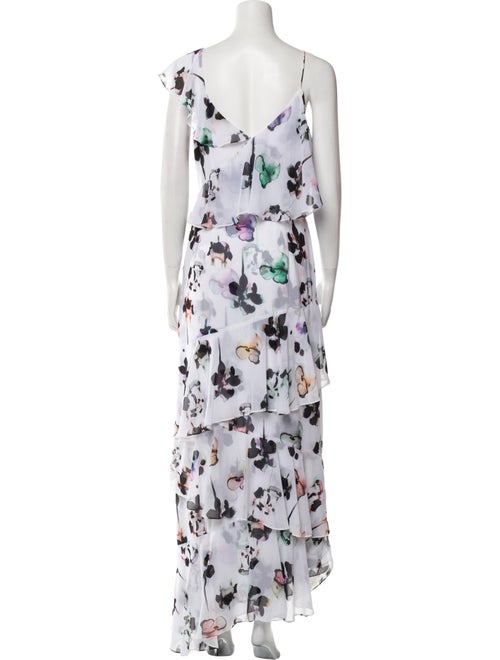 ML Monique Lhuillier Floral Print Long Dress