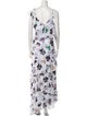 ML Monique Lhuillier Floral Print Long Dress
