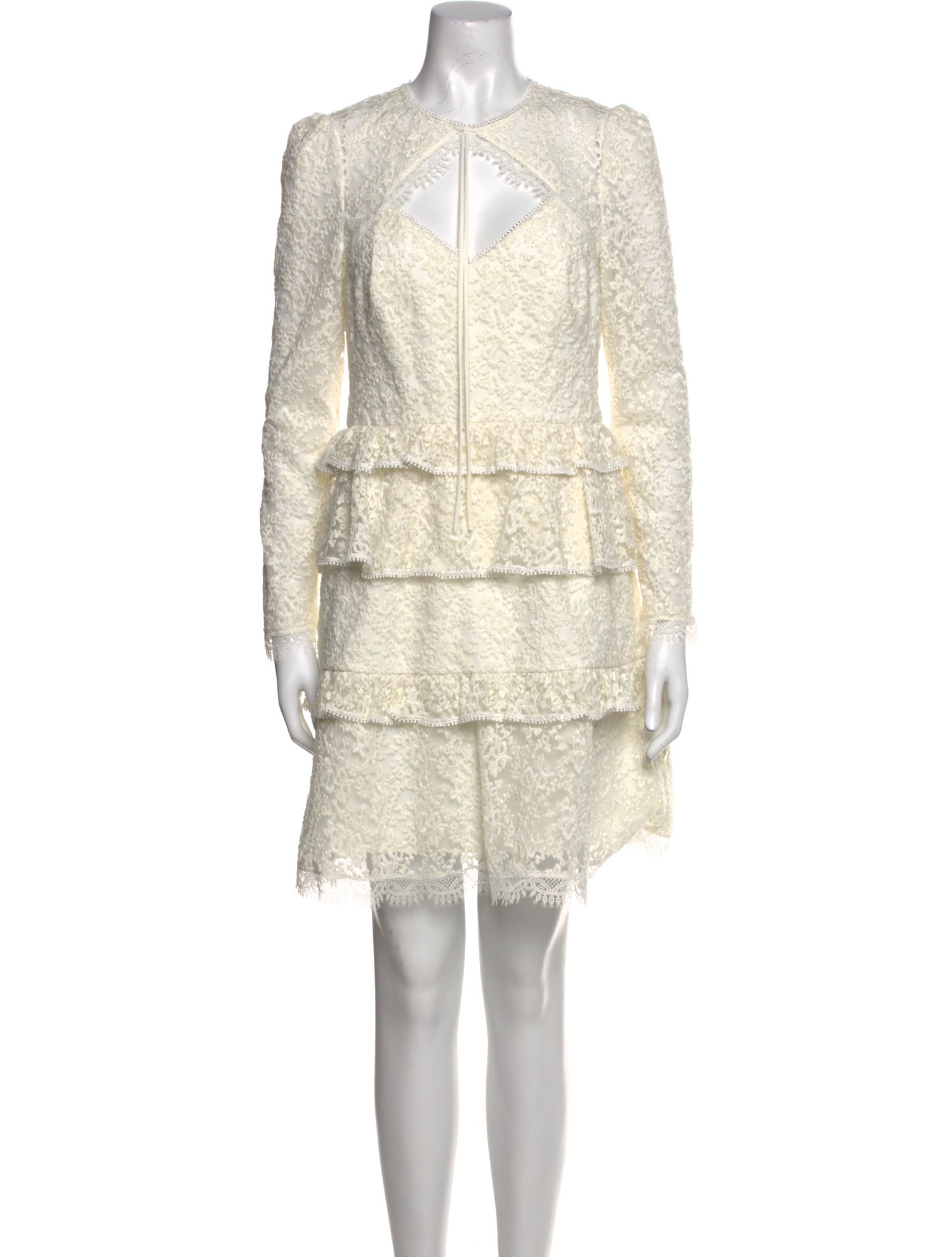 ML Monique Lhuillier Crew Neck Knee-Length Dress