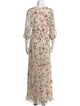 ML Monique Lhuillier Floral Print Long Dress