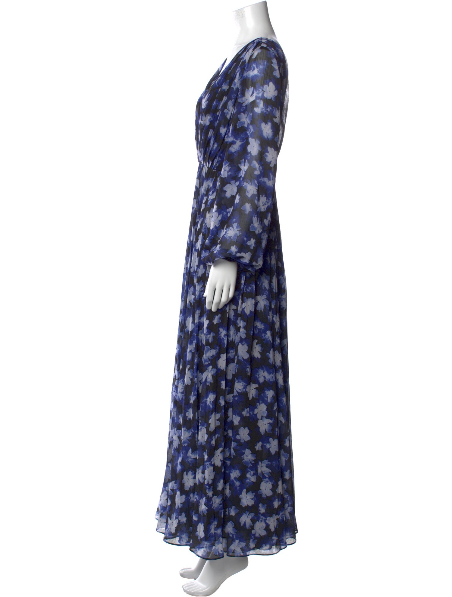 ML Monique Lhuillier Tie-Dye Print Long Dress
