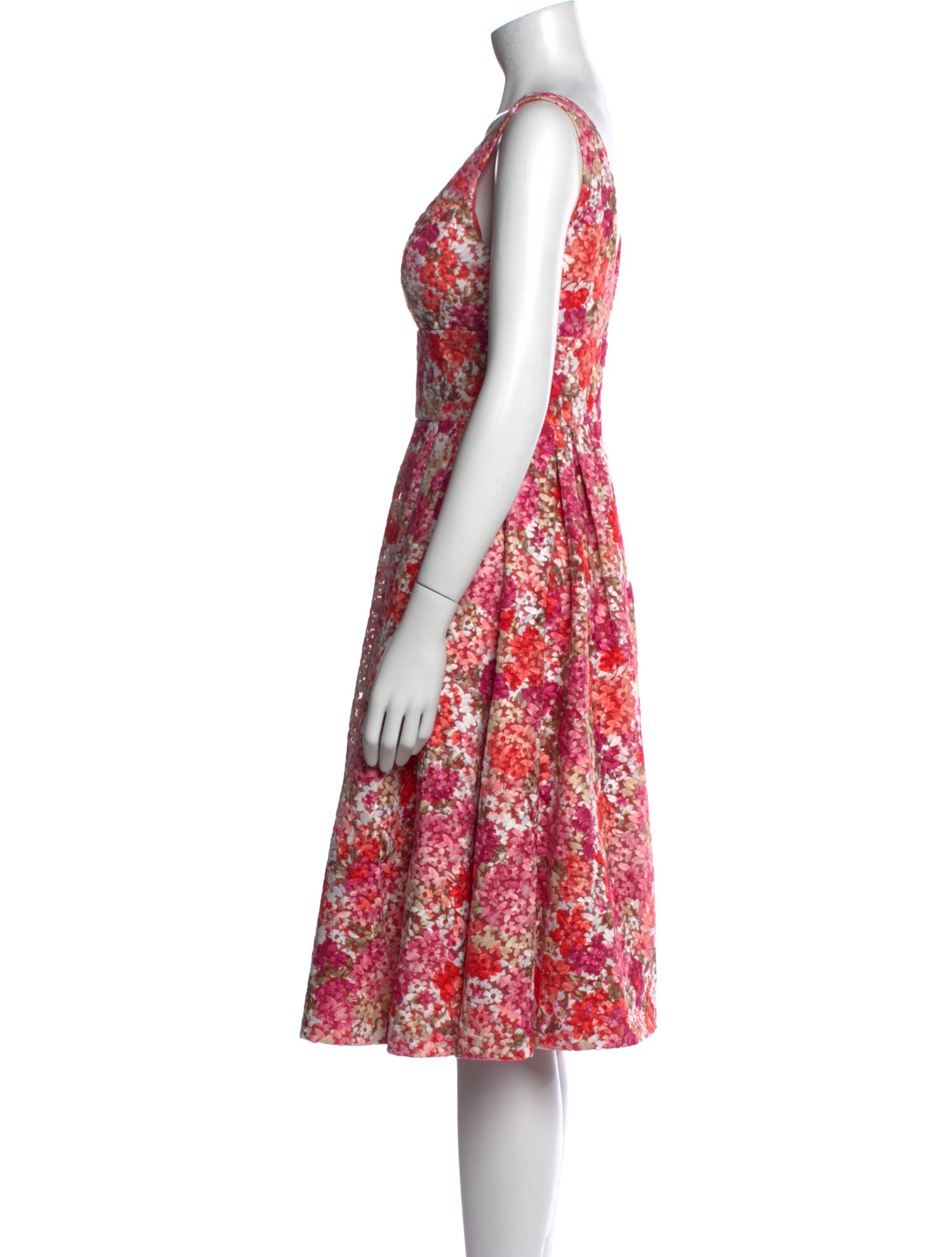 ML Monique Lhuillier Floral Print Knee-Length Dress