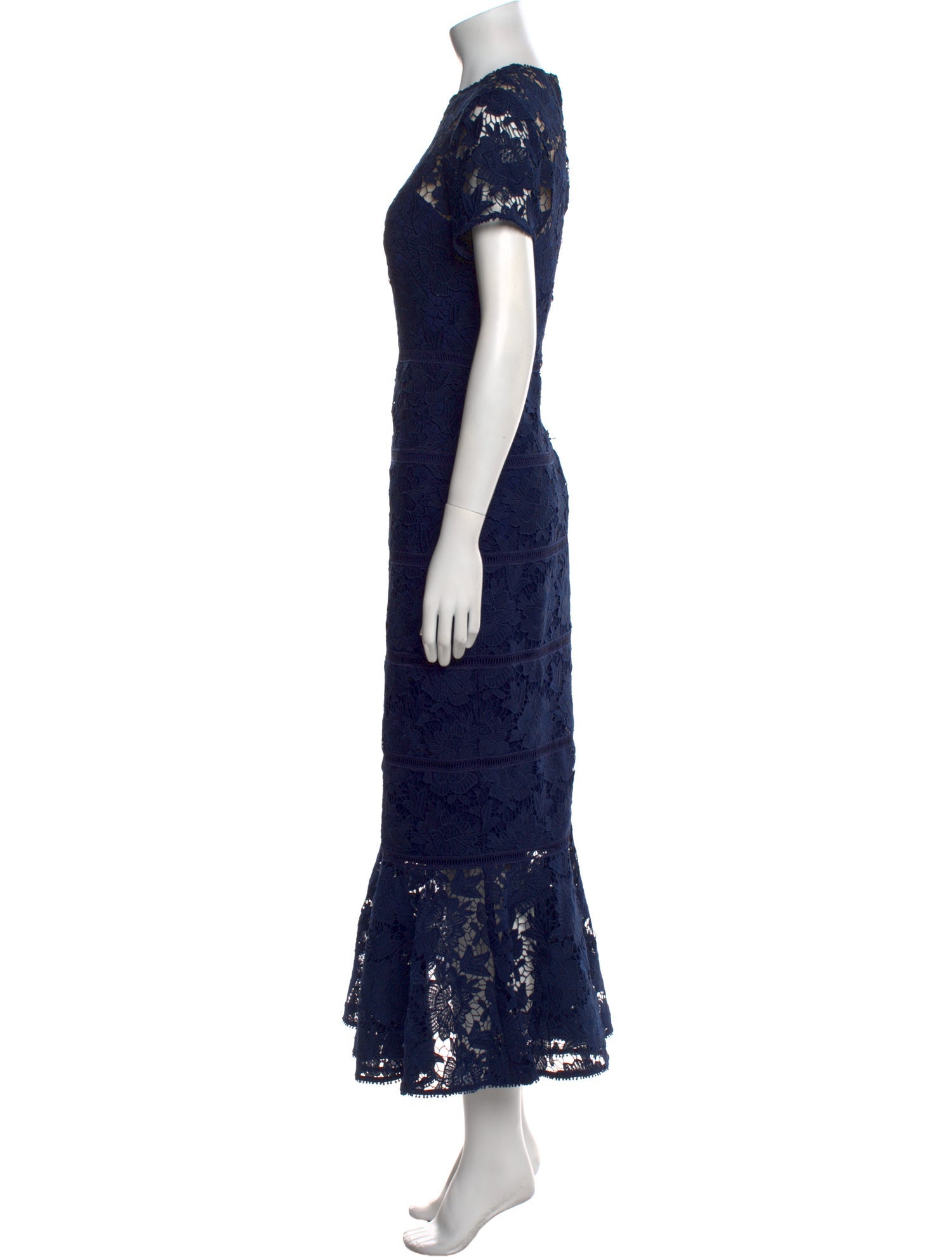 ML Monique Lhuillier Lace Pattern Long Dress