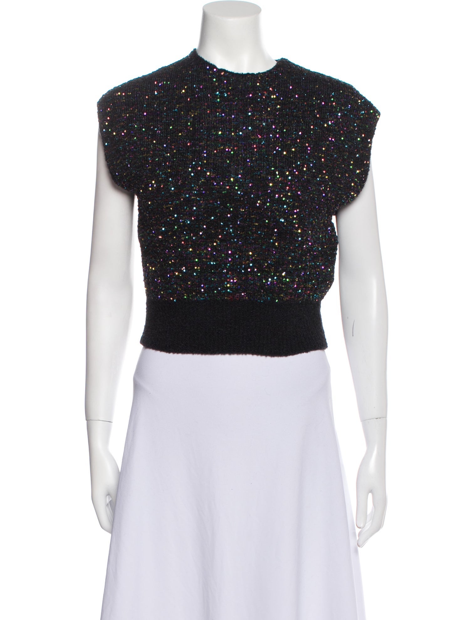 Molli Polka Dot Print Crew Neck Crop Top