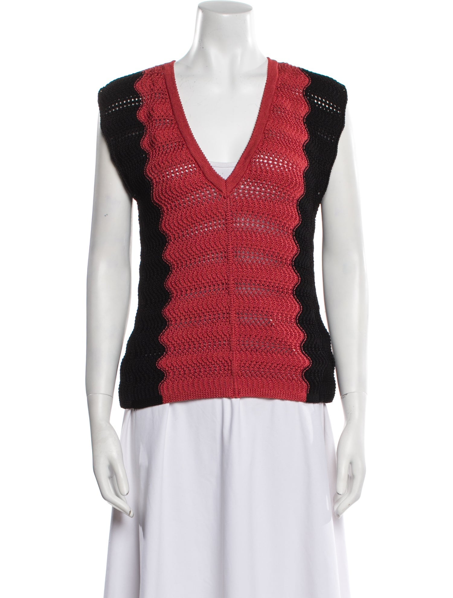 Molli Colorblock Pattern V-Neck Sweater