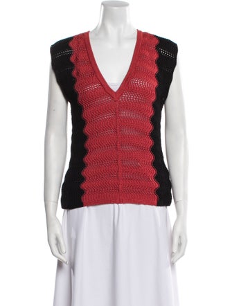 Molli Colorblock Pattern V-Neck Sweater