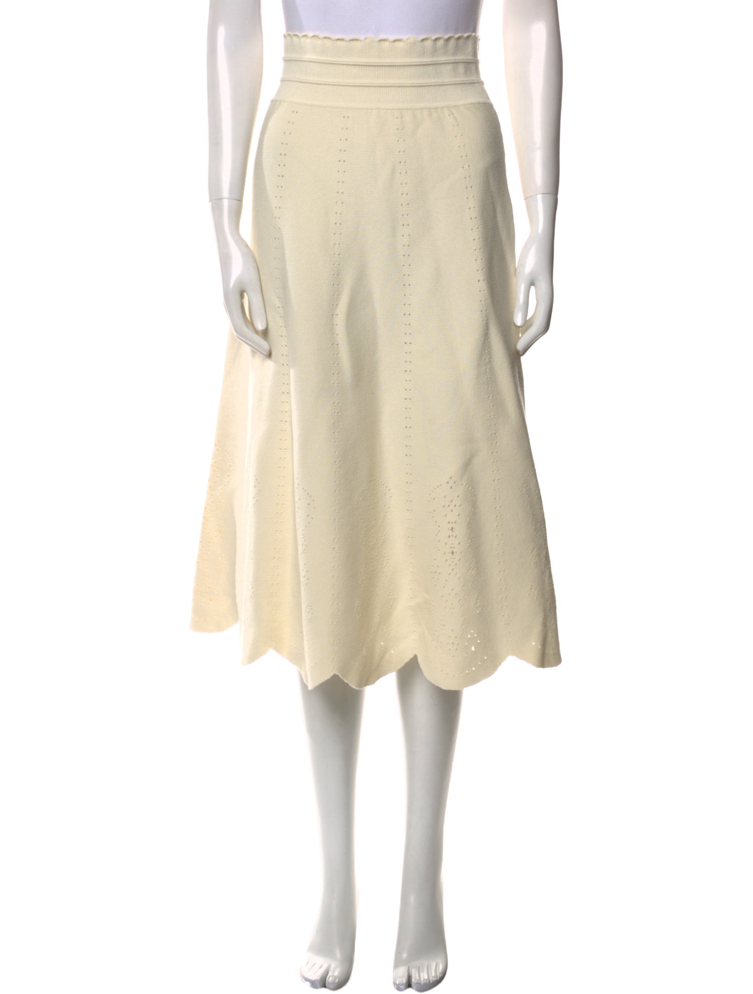 Molli Eyelet Trim Midi Length Skirt