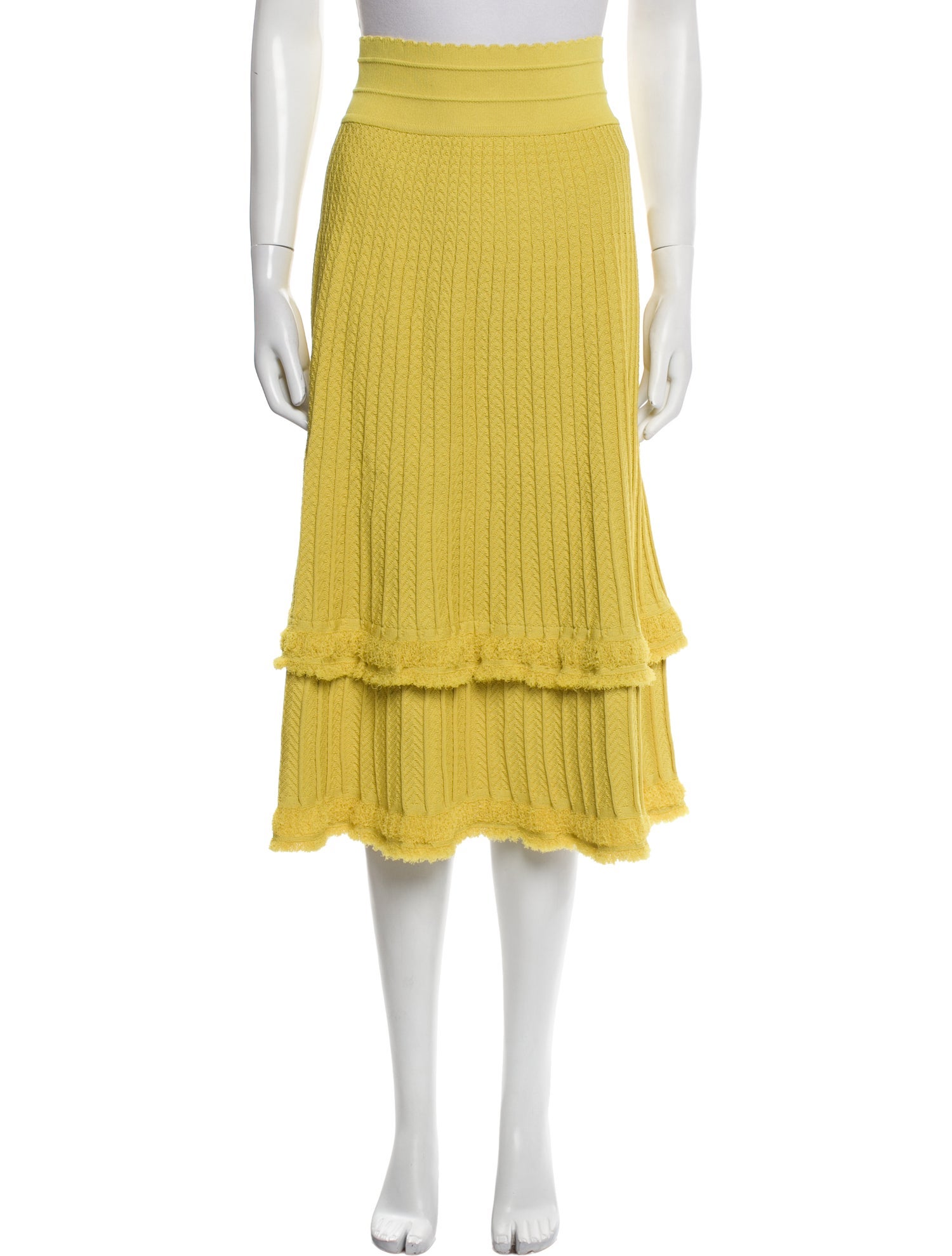 Molli Fringe Trim Accent Midi Length Skirt