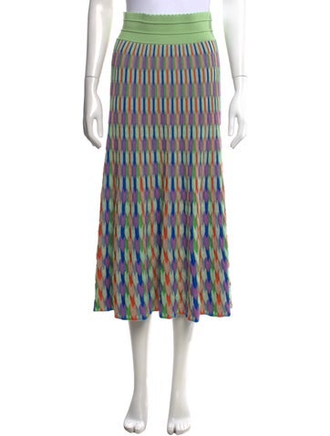 Pre-owned Molli Virgin Wool Midi Length Skirt In Green