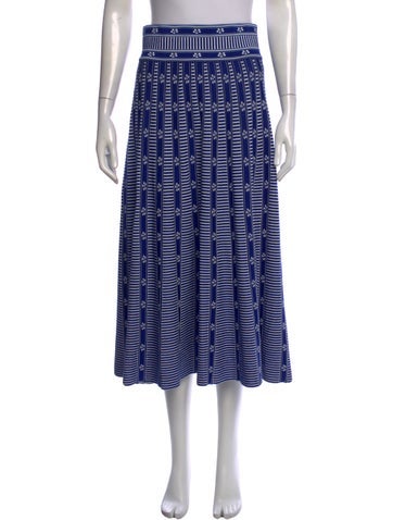 Pre-owned Molli Striped Midi Length Skirt In Blue