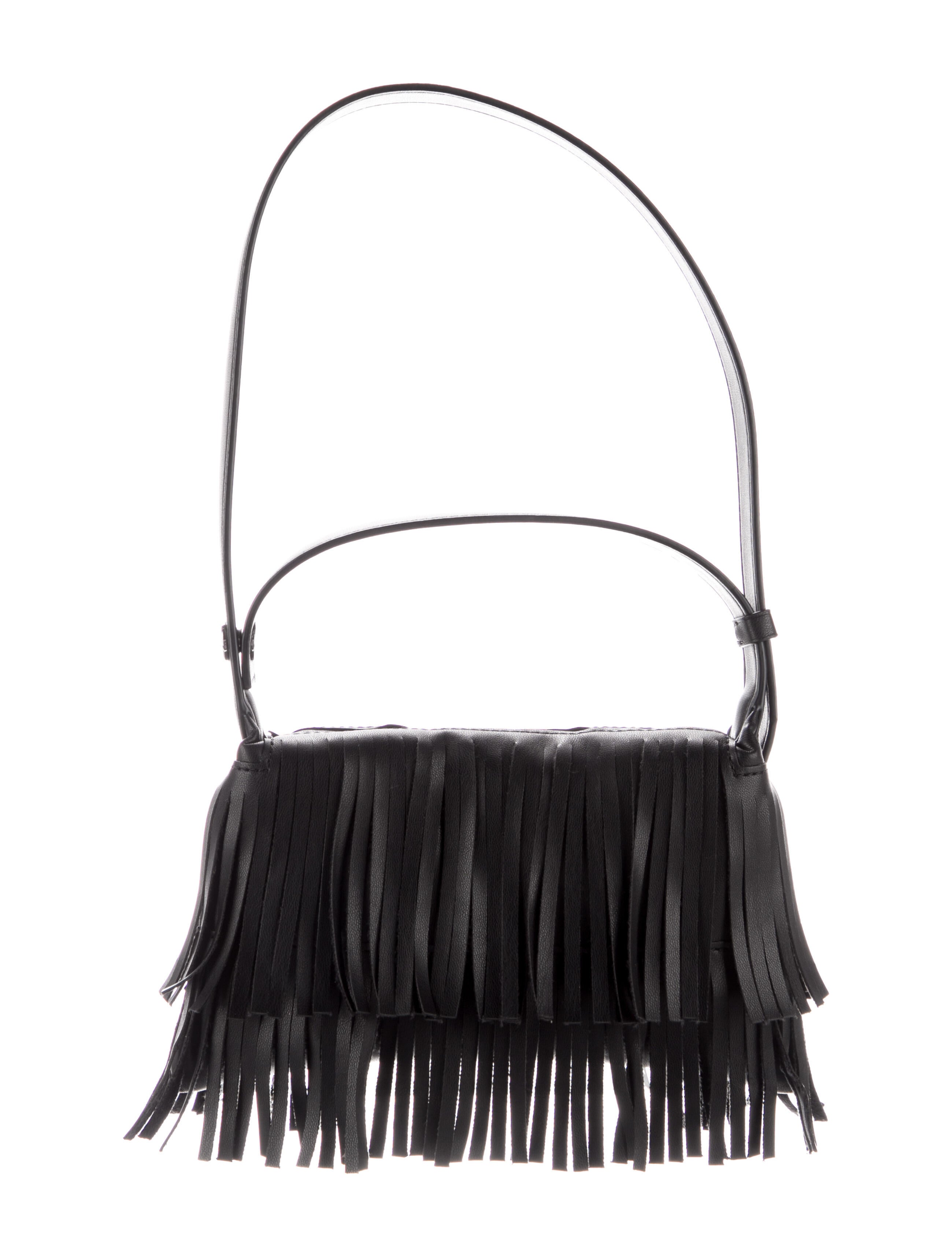Simon Miller Fringe Trimmed Leather Mini Bag - Black Mini Bags  