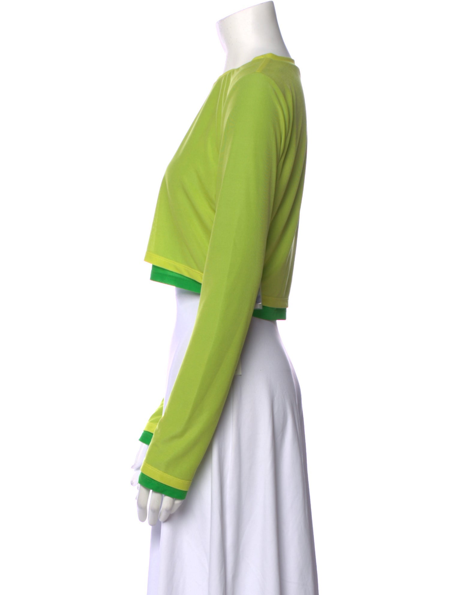 Simon Miller Colorblock Pattern Crew Neck Crop Top