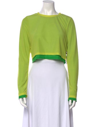 Simon Miller Crew Neck Long Sleeve Crop Top