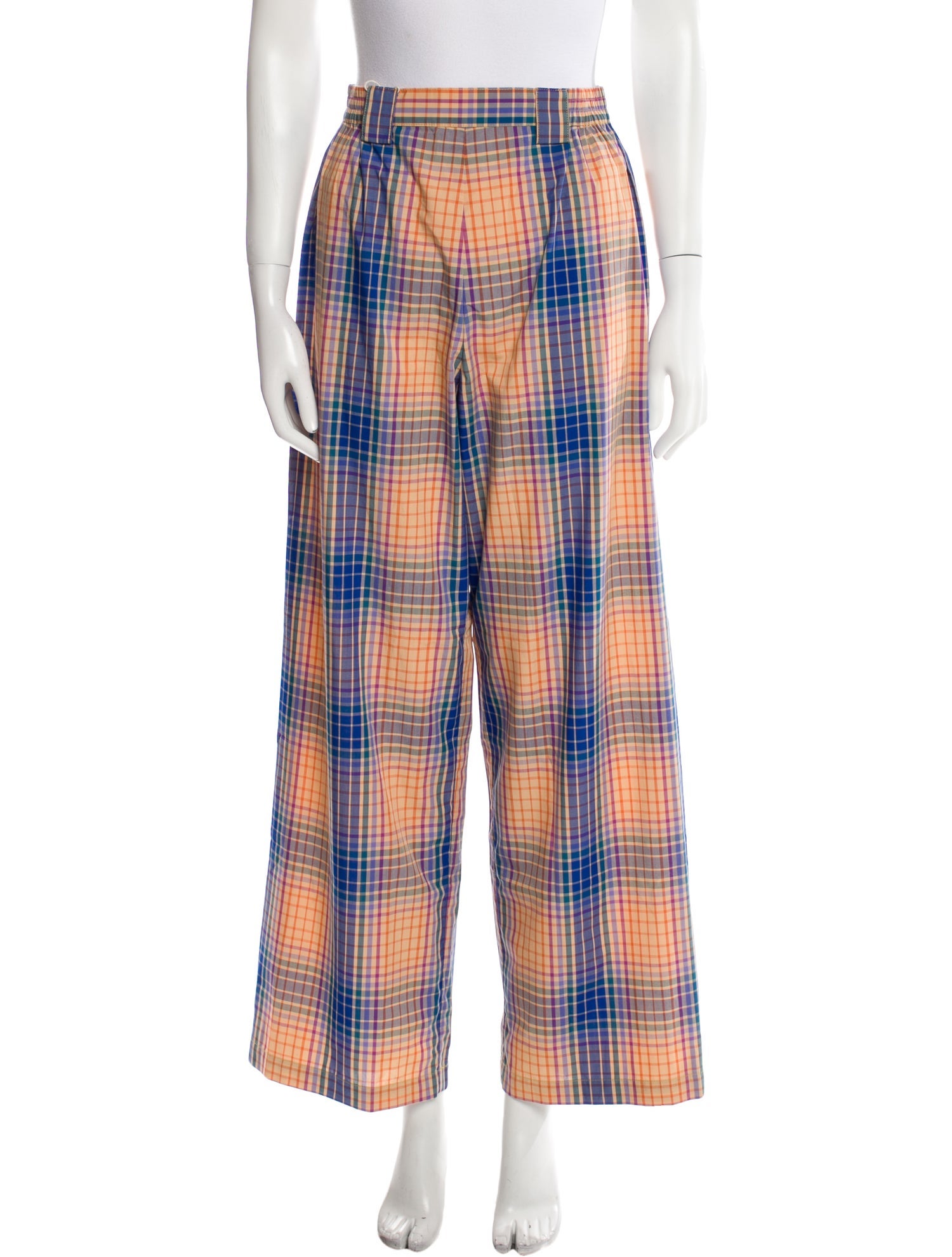 Simon Miller Plaid Print Wide Leg Pants