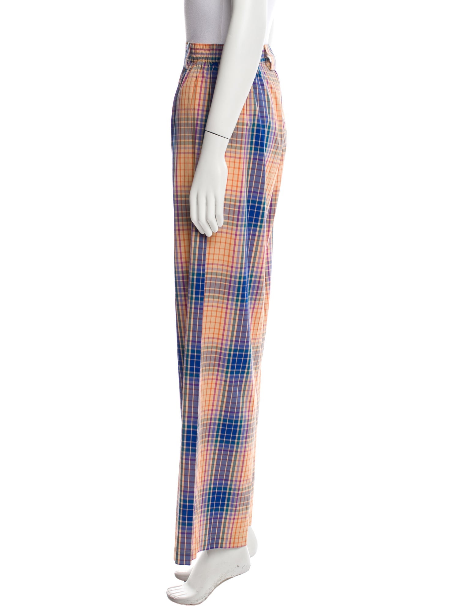 Simon Miller Plaid Print Wide Leg Pants