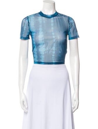 Simon Miller Striped Crew Neck Crop Top