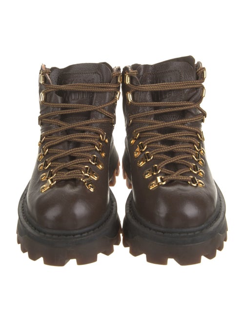 Simon Miller Leather Animal Print Combat Boots