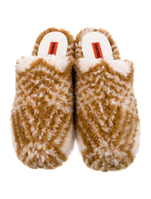 Simon Miller Shearling Printed Slingback Flats