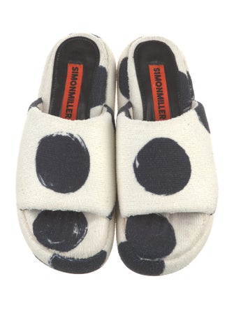 Simon Miller Shearling Polka Dot Print Slides