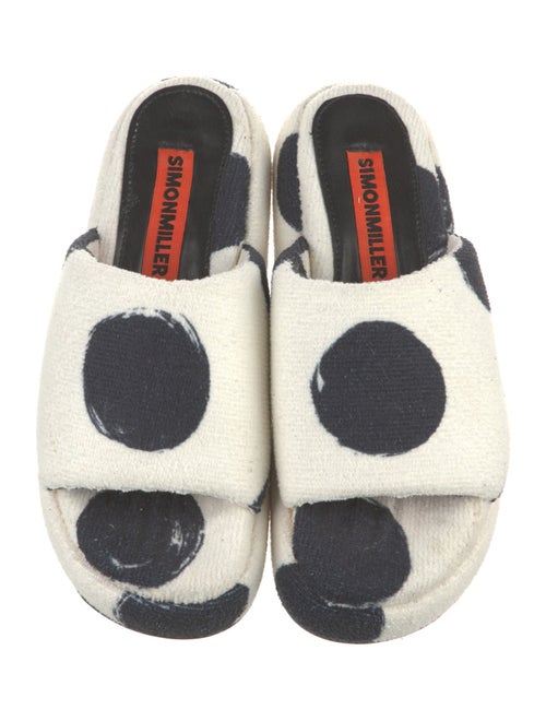 Simon Miller Shearling Polka Dot Print Slides
