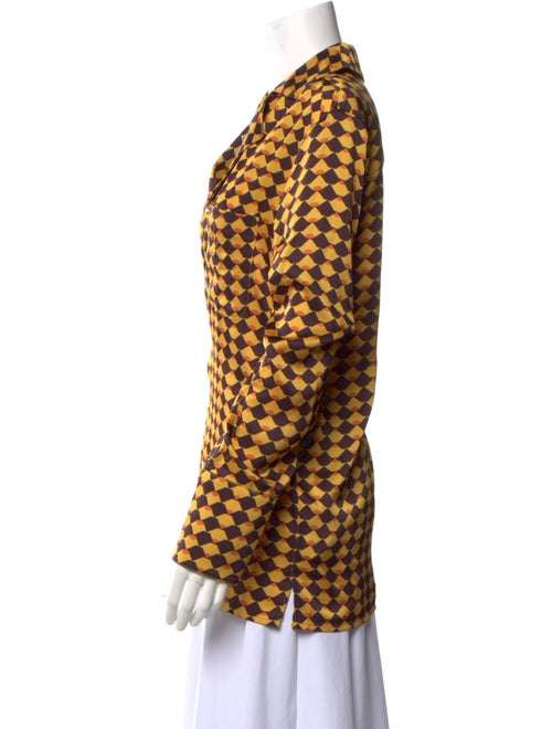 Simon Miller Printed V-Neck Button-Up Top