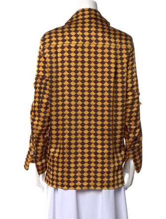 Simon Miller Printed V-Neck Button-Up Top