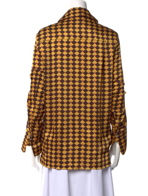 Simon Miller Printed V-Neck Button-Up Top