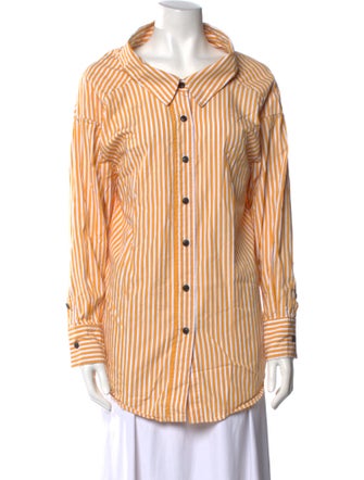 Simon Miller Striped Long Sleeve Button-Up Top
