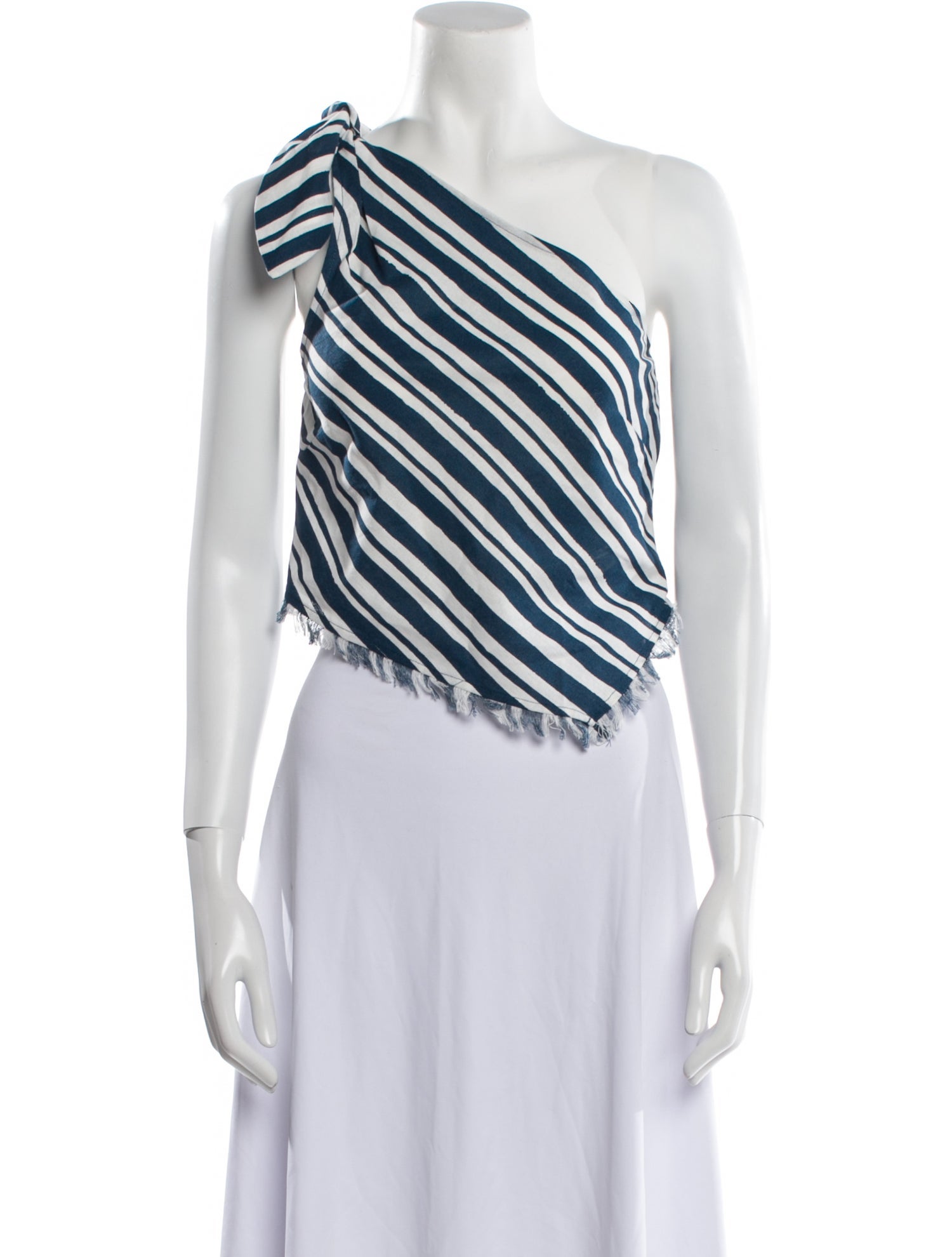 Simon Miller Striped One-Shoulder Crop Top