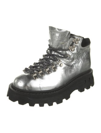 Simon Miller Leather Colorblock Pattern Hiking Boots