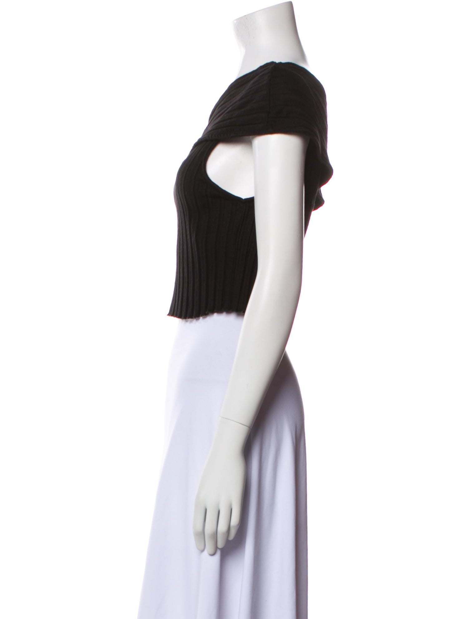 Simon Miller One-Shoulder Short Sleeve Crop Top