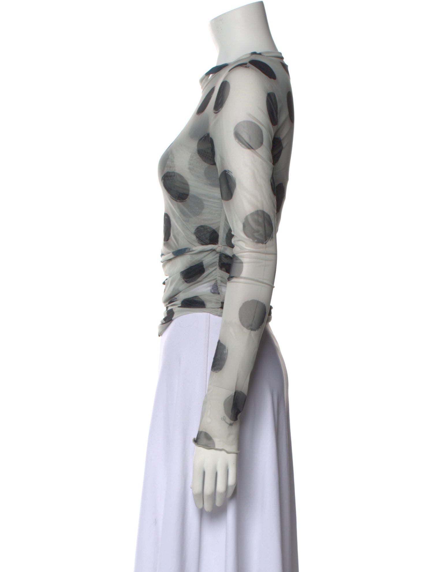 Simon Miller Polka Dot Print Crew Neck Crop Top