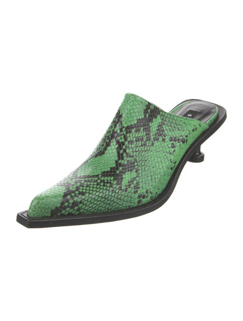 Simon Miller Embossed Leather Animal Print Mules