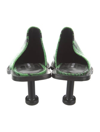 Simon Miller Embossed Leather Animal Print Mules