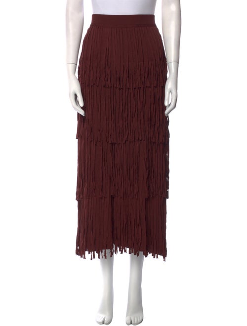 Simon Miller Fringe Trim Accent Midi Length Skirt