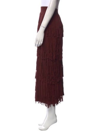 Simon Miller Fringe Trim Accent Midi Length Skirt